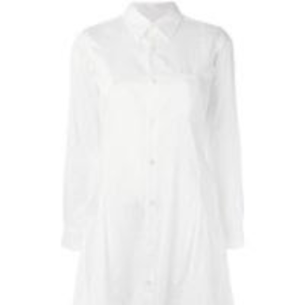 Comme des Garçons white cotton flared shirtdress